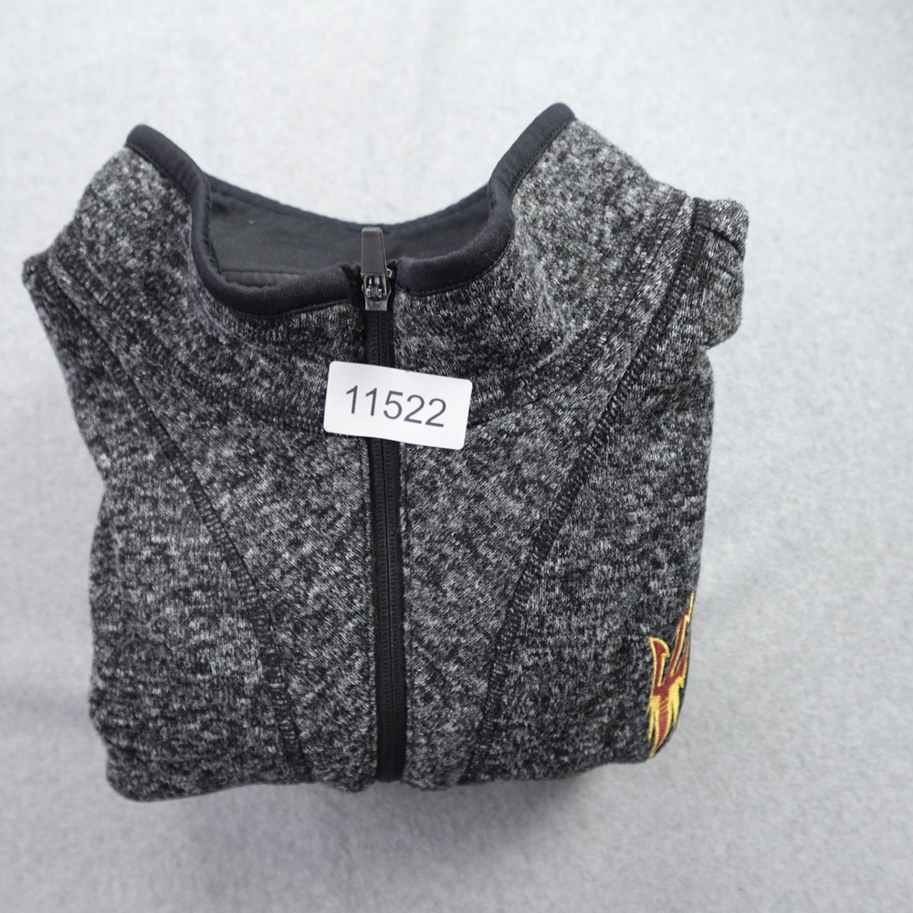 Arizona State Sun Devils ASU‎ Pullover Mens 3XL Gray Heather Zip Sweater Antigua - Picture 16 of 16